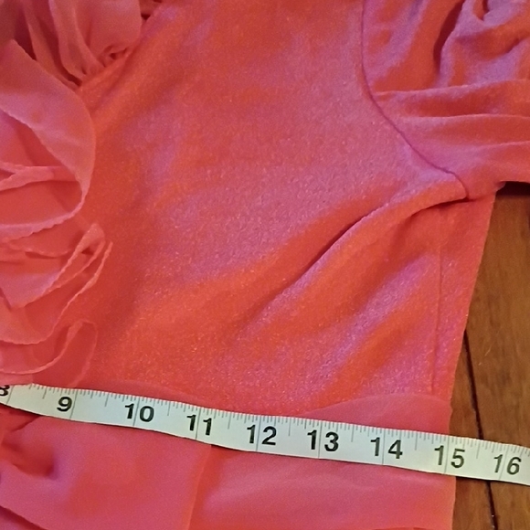 Miss Elliette Vibrant Coral Flowy Maxi Dress with Bow. See Measurements. - Picture 15 of 16